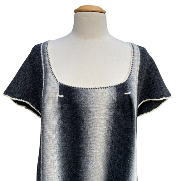 Baltic Inspirations Gradient Knit Tunic Dress Gray Wool Scandi Art Lagenlook-XL - Picture 3 of 14